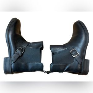 Black Ankle Boot Size 40 9.5 Umberto Raffini Tanya Slip On